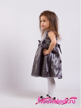 Нарядное детское платье Анита серебро