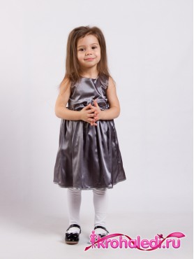 Нарядное детское платье Анита серебро