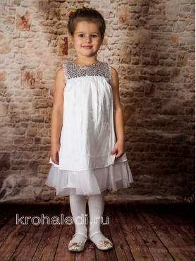 Нарядное детское платье Алина белое