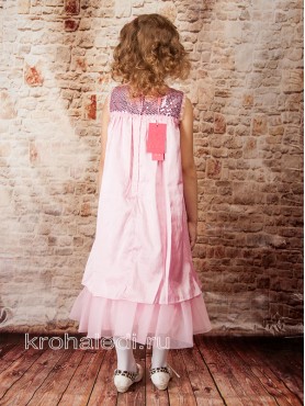 Нарядное детское платье Алина розовое