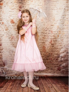 Нарядное детское платье Алина розовое