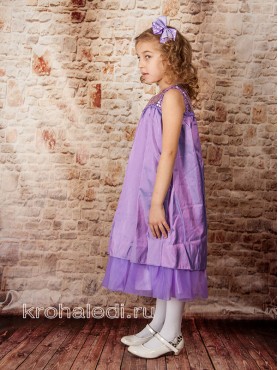 Нарядное детское платье Алина сиреневое
