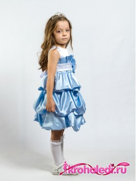 Нарядное детское платье Милана голубое