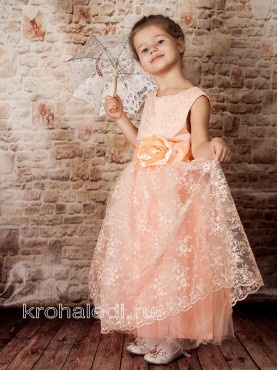 Нарядное детское платье Персик