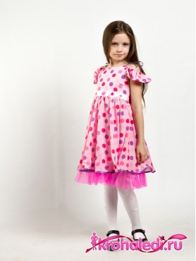 Нарядное детское платье Хлопушка розовое