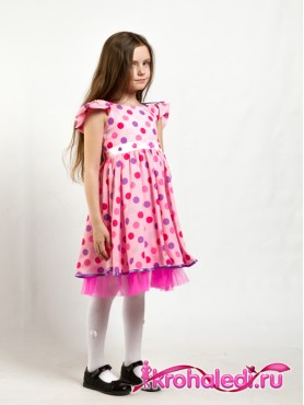 Нарядное детское платье Хлопушка розовое