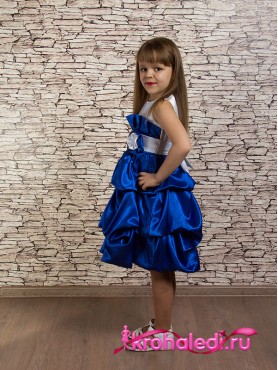 Нарядное детское платье Милана электрик