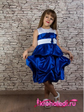 Нарядное детское платье Милана электрик