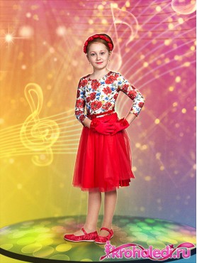 Нарядное детское платье Маков цвет