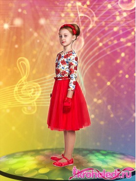 Нарядное детское платье Маков цвет