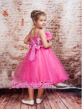 Нарядное детское платье Жизель малиновое
