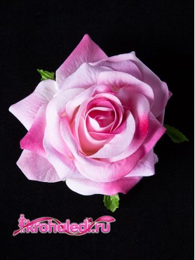 Зажим-брошь Роза розовая