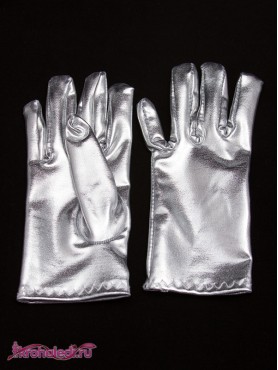 Детские перчатки Диско серебро